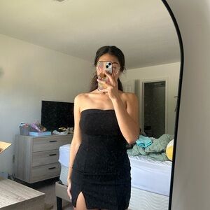 Black Strapless Mini Dress